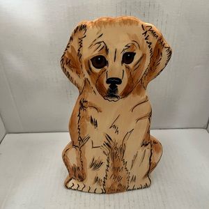 Dogs by Nina vase Golden Retriever  Signed Nina Lyman